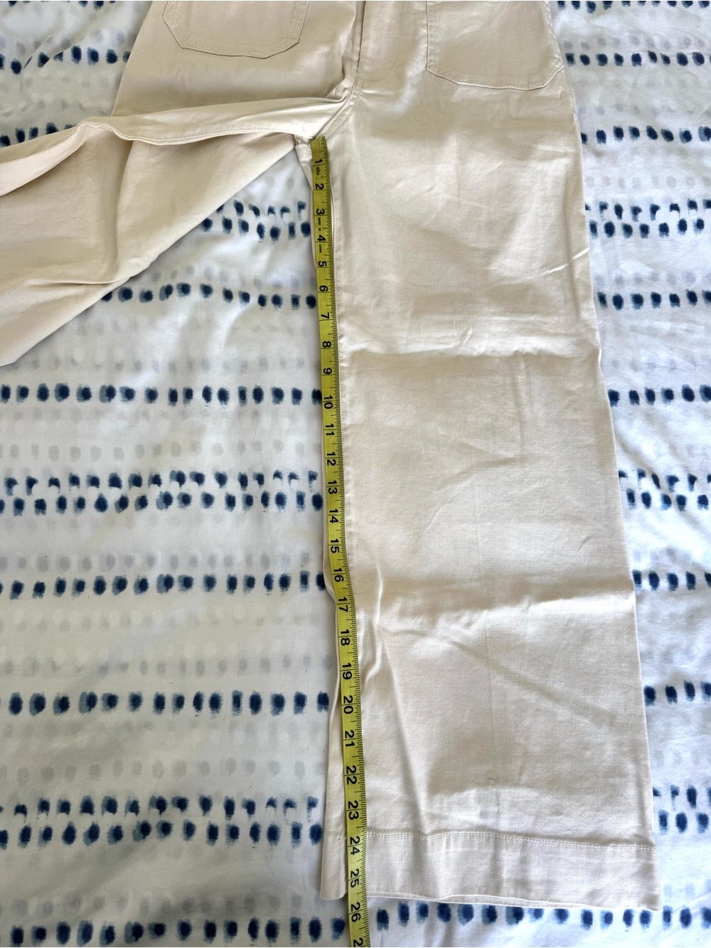 Maeve The Colette Linen Blend Crop Wide-leg Pants in Chalk White - Size 26 - Picture 14 of 15